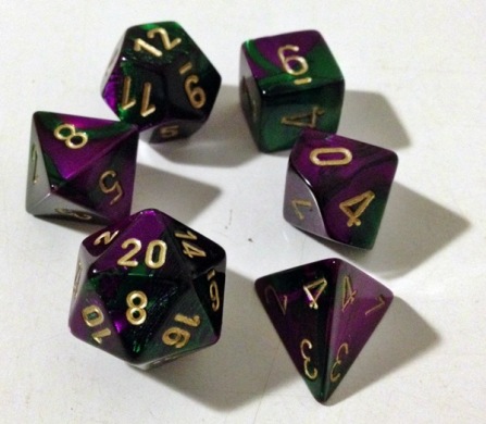 Full set of polyhedral dice